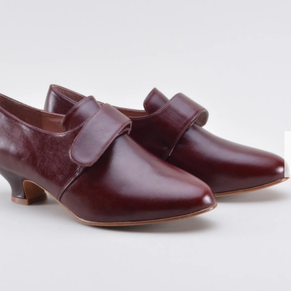 Kensington Oxblood Reproduction Revolution Era Shoes Size 12 by American Duchess